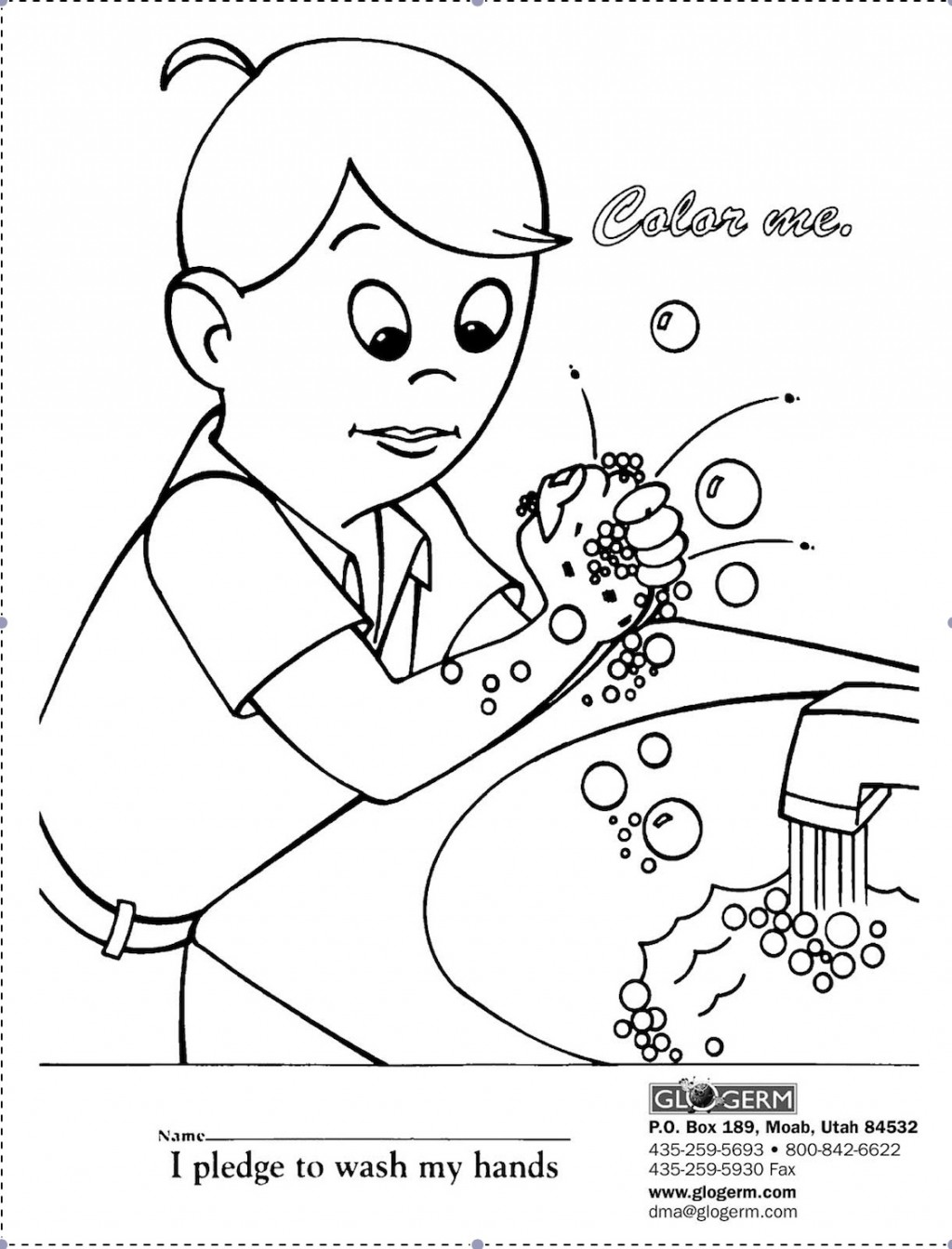 Hand Washing Germ Coloring Pages Sketch Coloring Page
