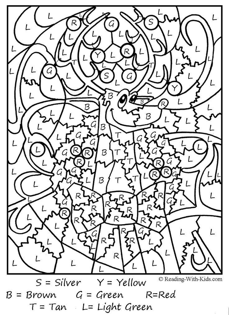 Hard Color by Number Christmas Coloring Pages Image