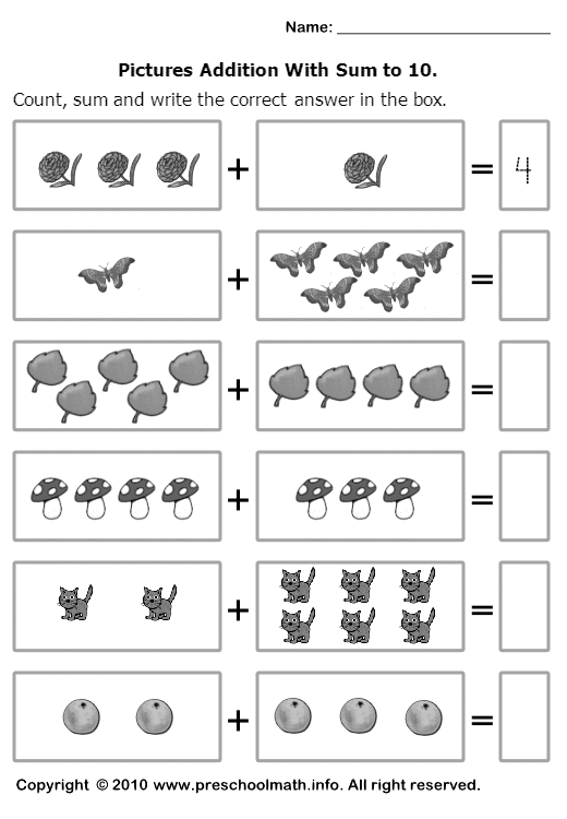 Kindergarten Math Worksheets for Students