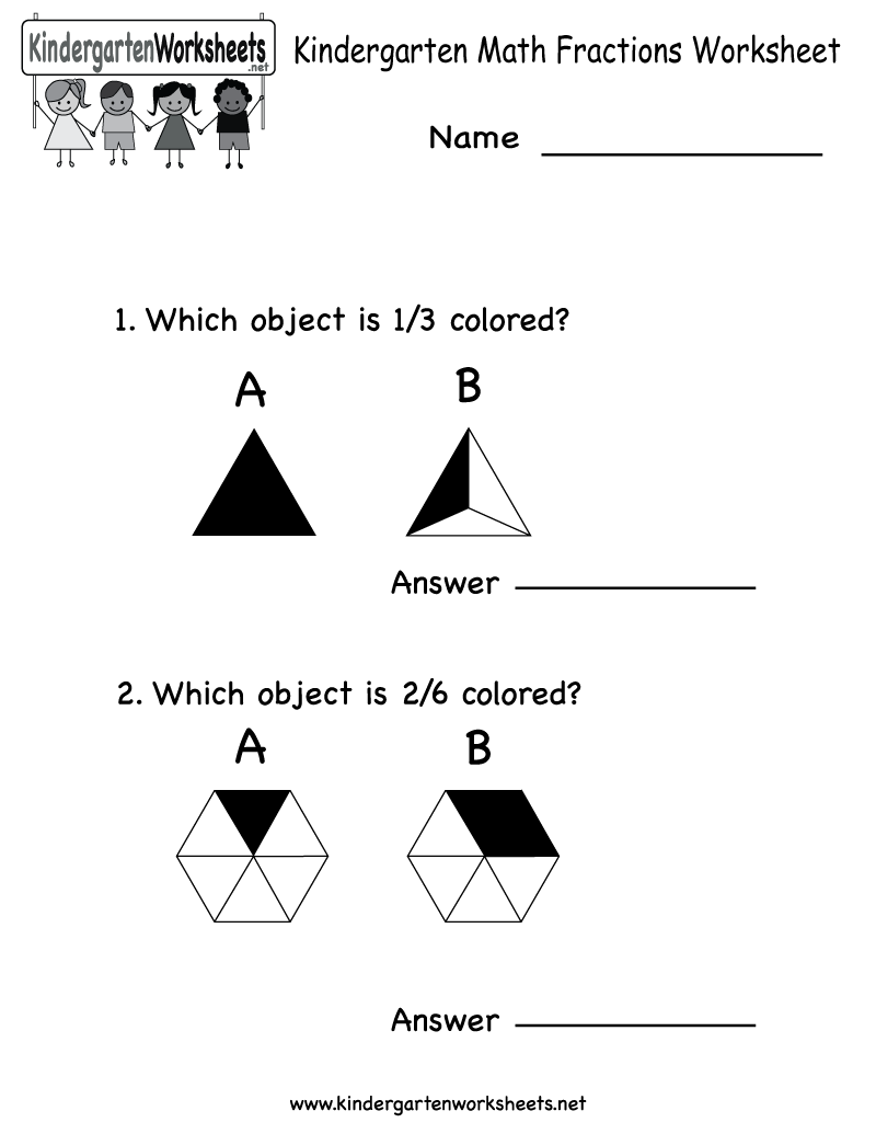 Kindergarten Math Fraction Worksheets Image