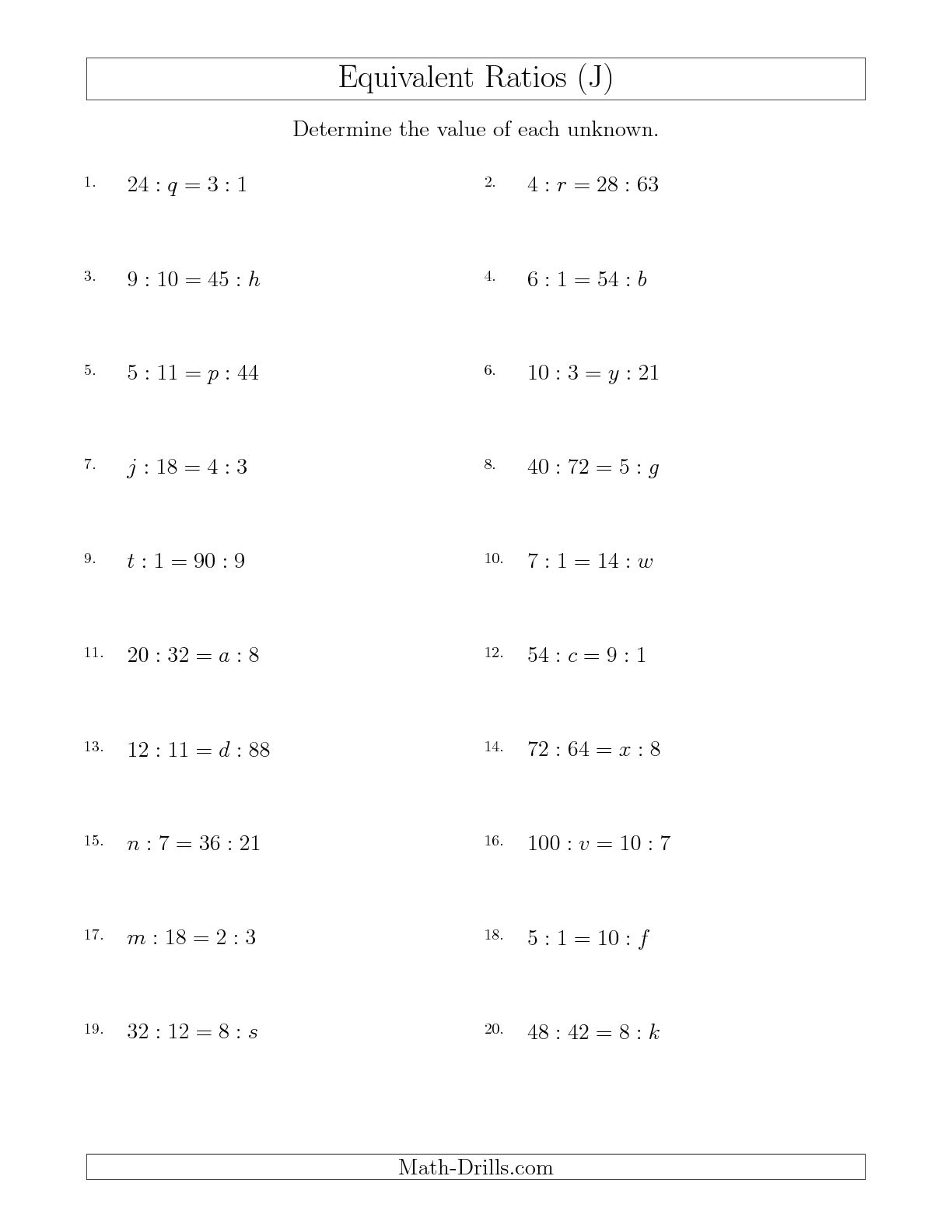 McGraw-Hill Math Worksheets Equivalent Fraction Answer Image