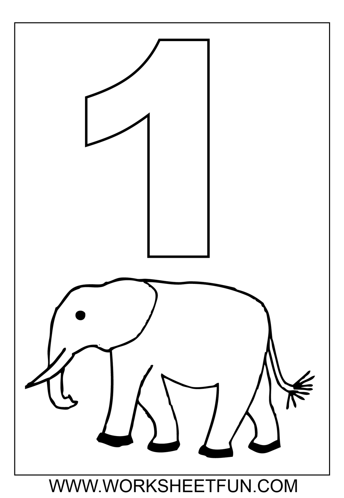 Preschool Number 1 Coloring Page Image