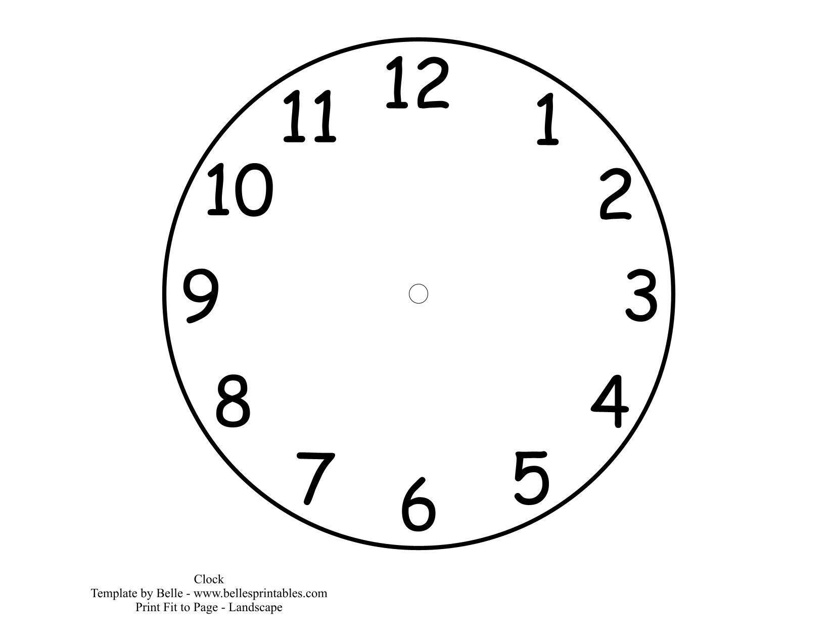 Printable Clock Face Template Image