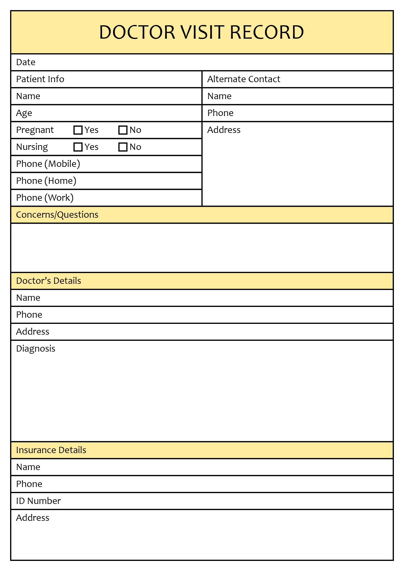 Printable Doctor Fill Out Forms Image