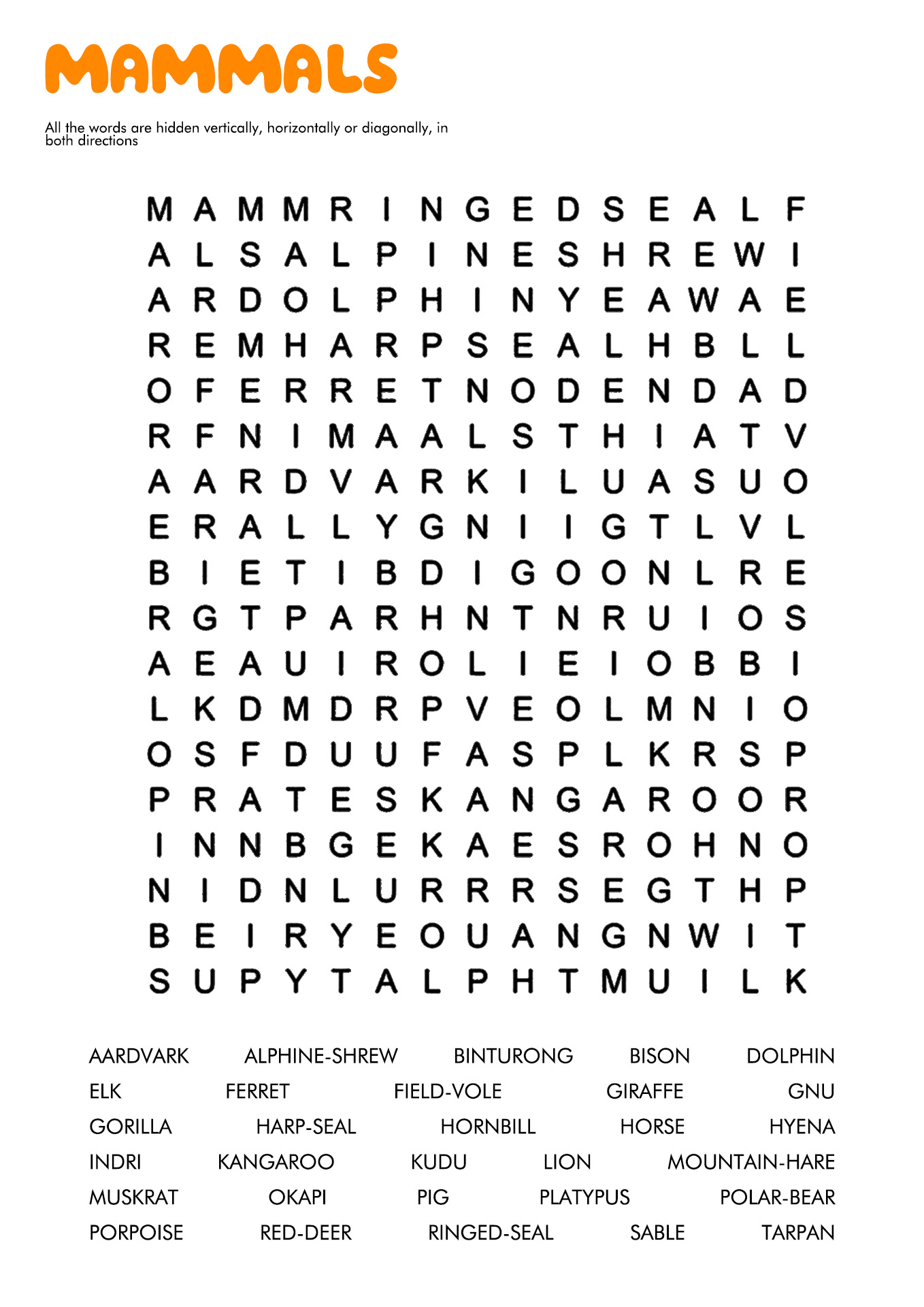 Printable Word Searches Puzzles for Adults Image