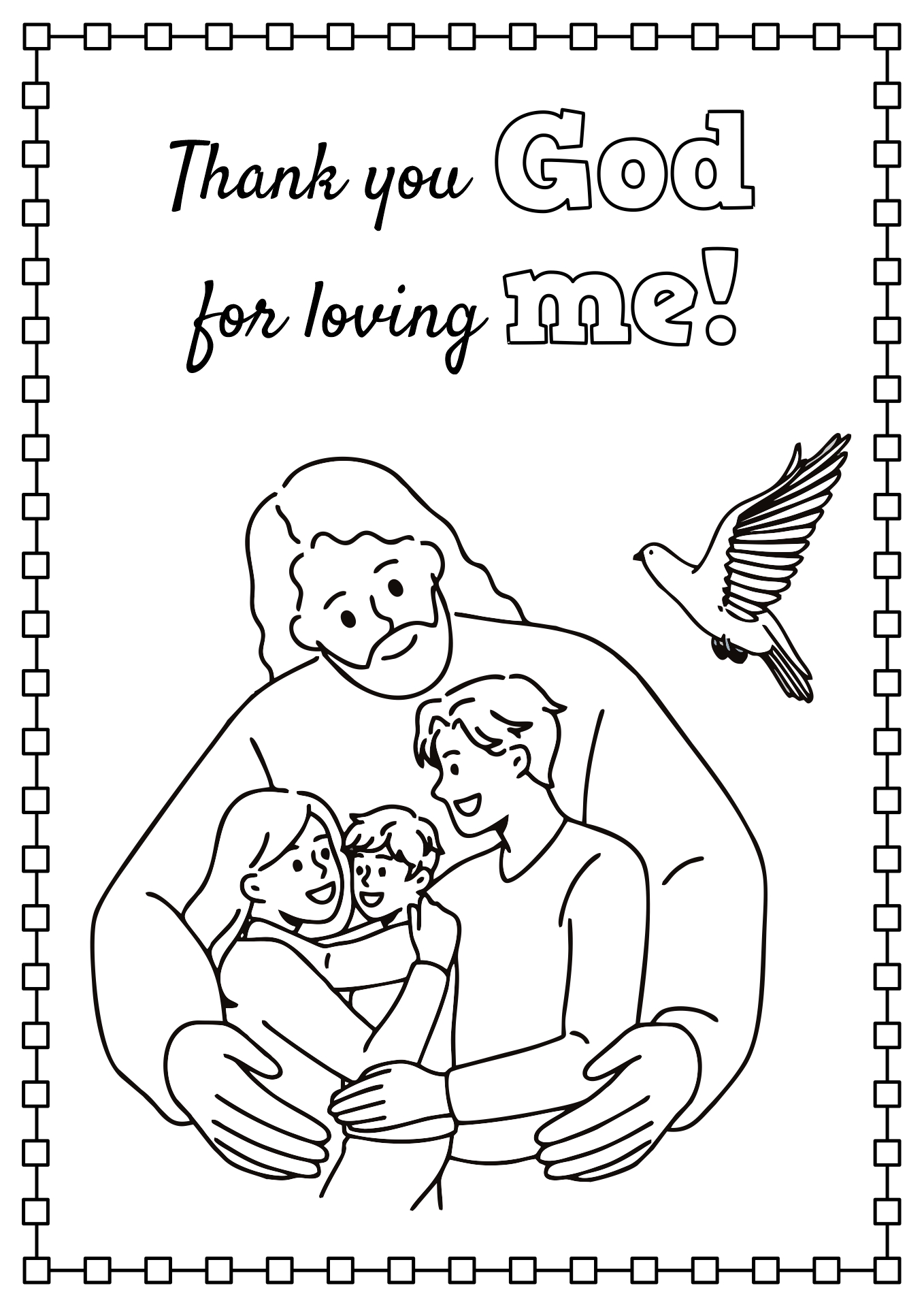 Thank You God Coloring Pages for Kids