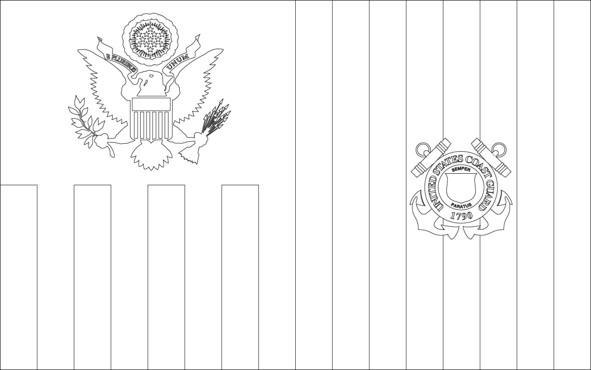 United States Flag Coloring Page Image
