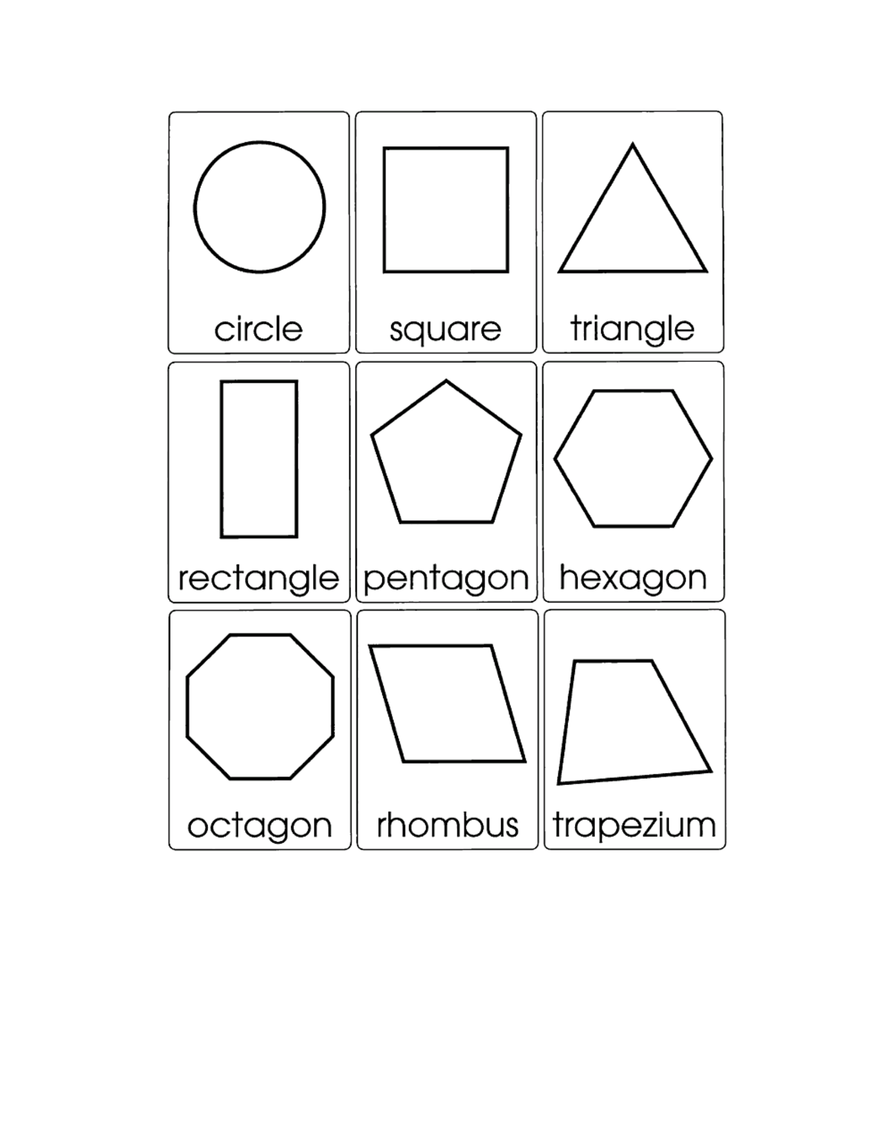 2D Shapes Worksheets Printable