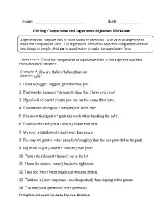 As as Adjective Worksheets Grade 6 Image