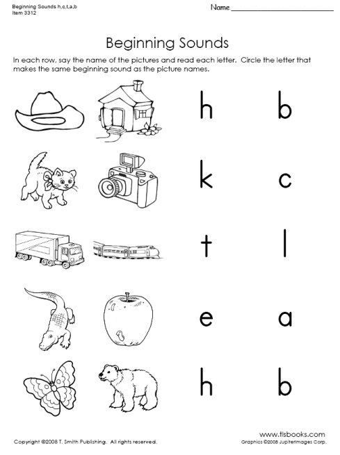 Beginning Letter Sounds Worksheets Kindergarten Image