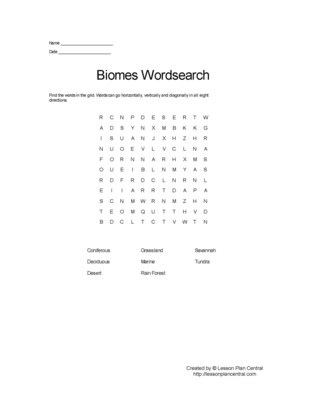 Biome Word Searches Printables Image
