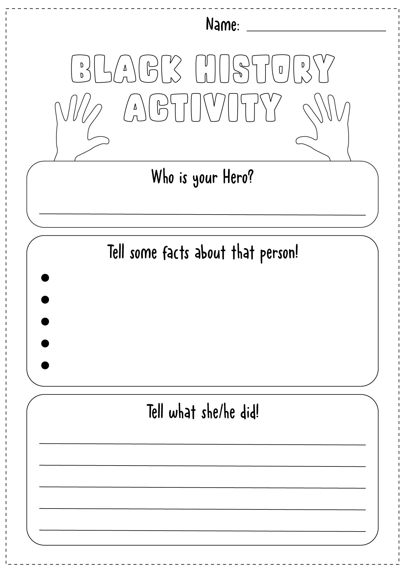 Free Printable Black History Month Worksheets For Elementary Students