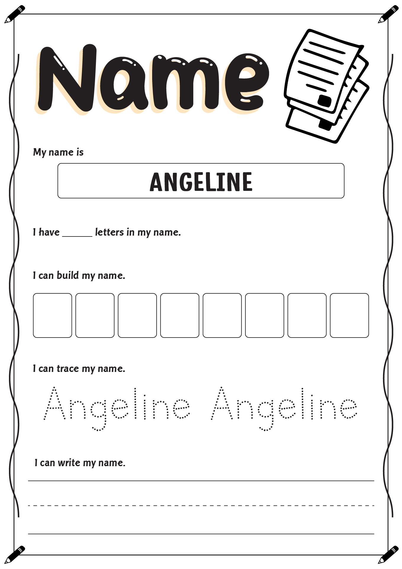 Free Printable Preschool Name Worksheets