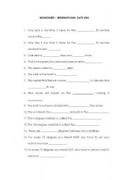 International Date Line Worksheet