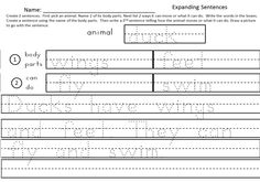 Kindergarten Writing Sentences Worksheet
