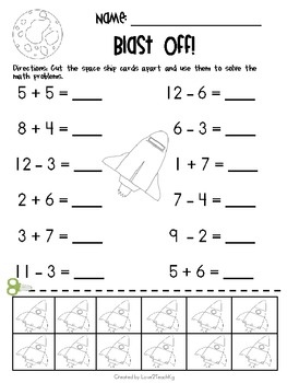 Mixed Addition and Subtraction Math Worksheet Image