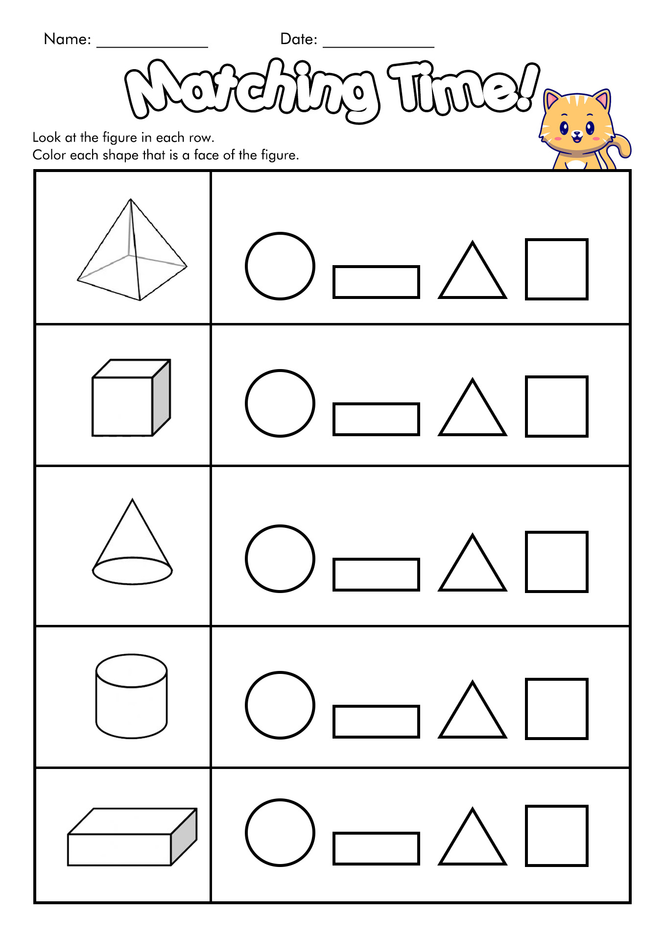 Plane and Solid Figures Worksheets
