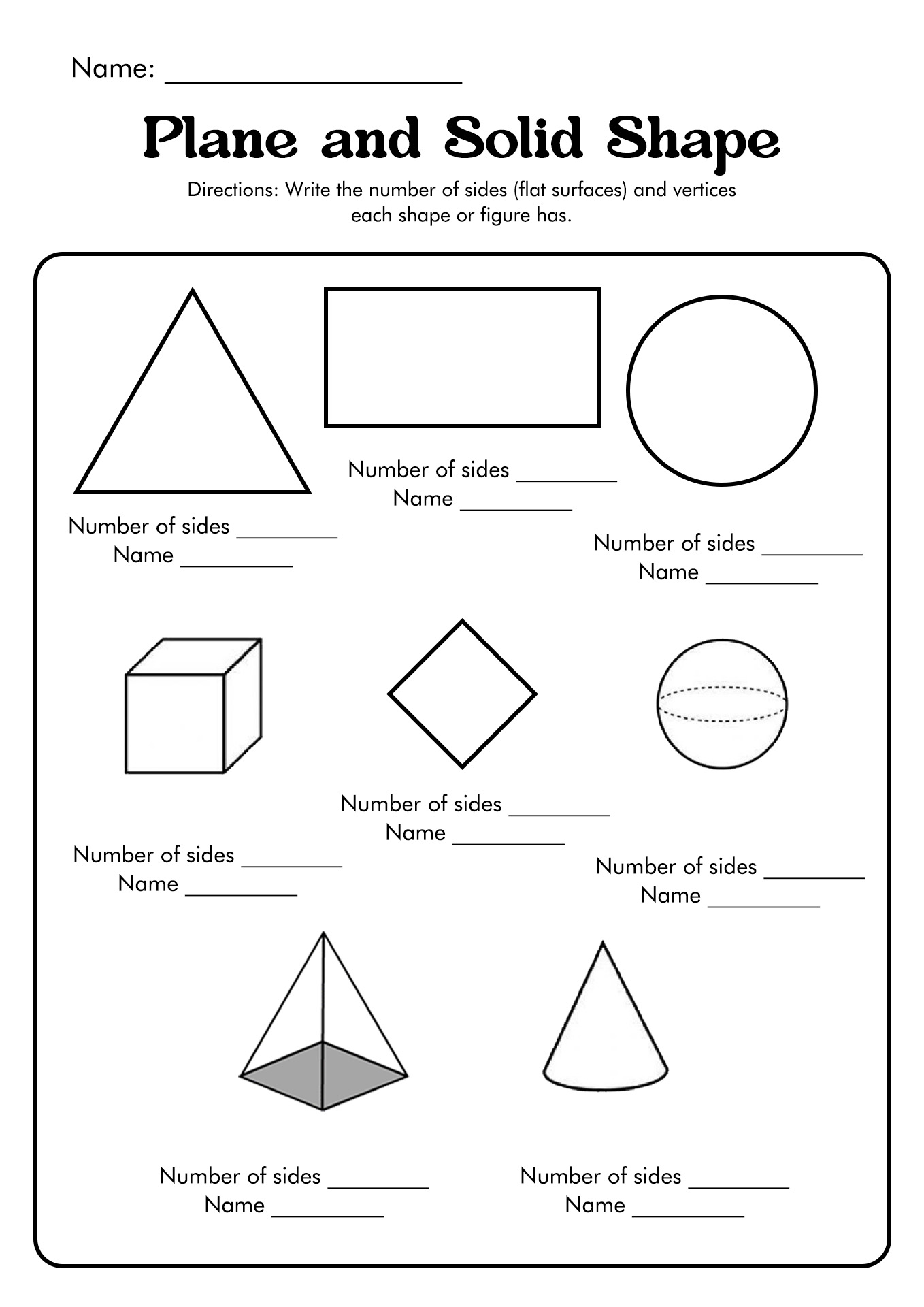 Plane and Solid Shape Activities Image