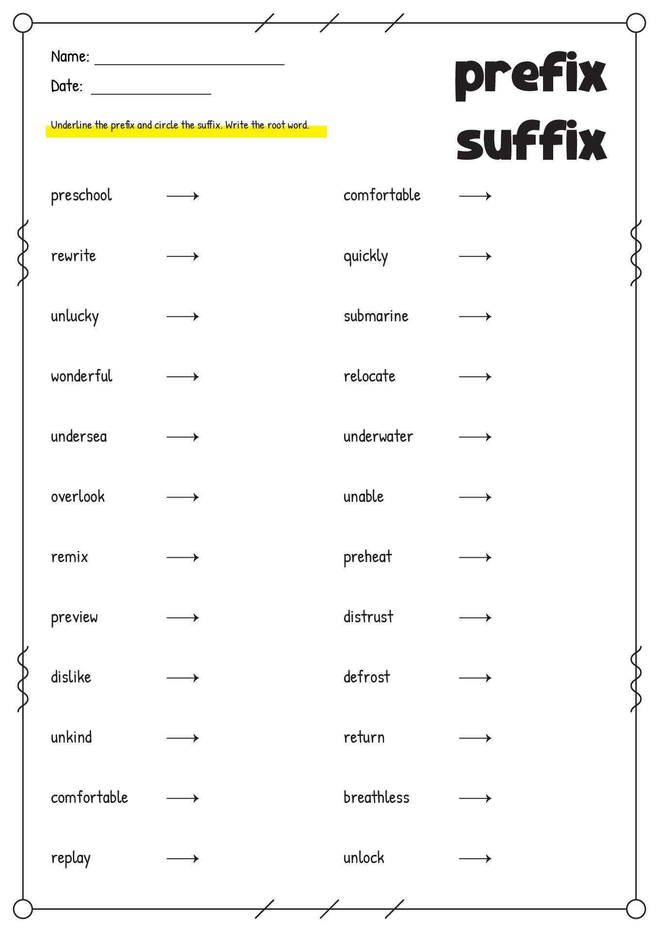 16 ROOT WORDS Worksheet Printable Worksheeto