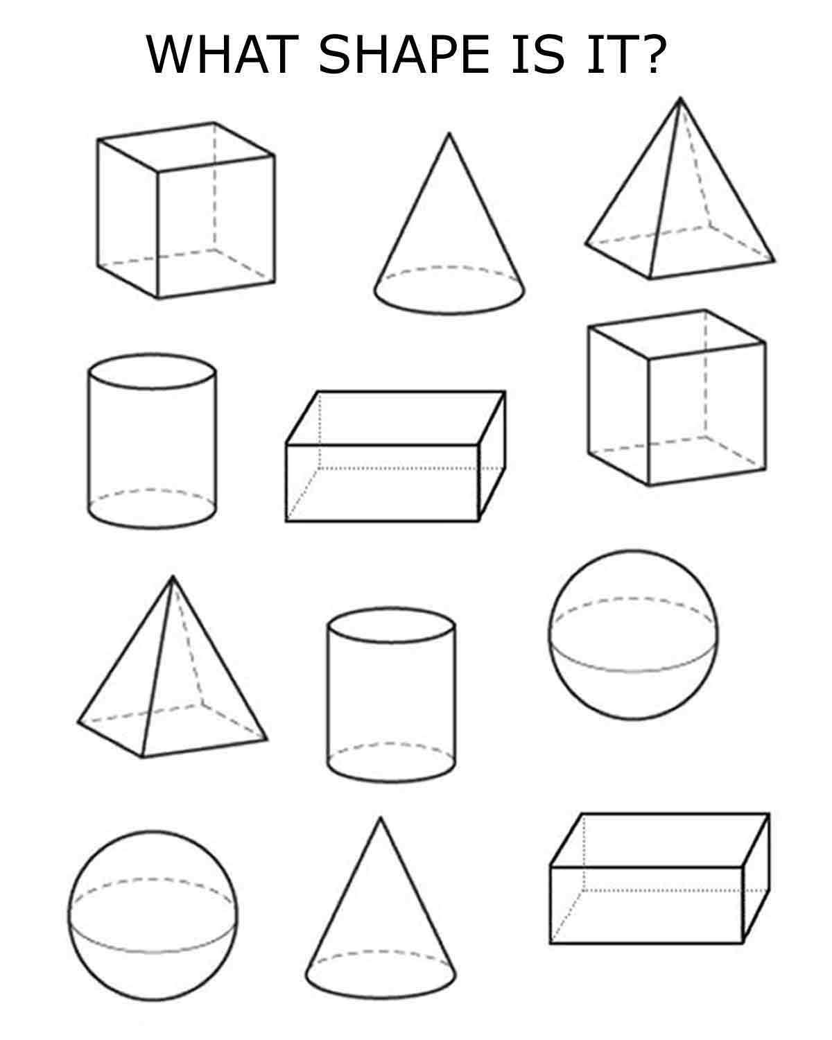 Printable 3D Shapes Worksheets