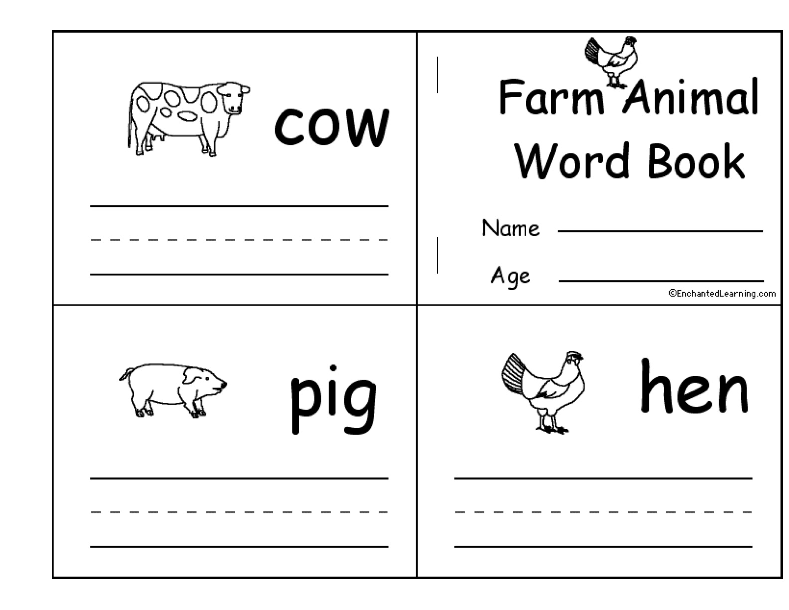 Printable Kindergarten Worksheets Farm Animals Image