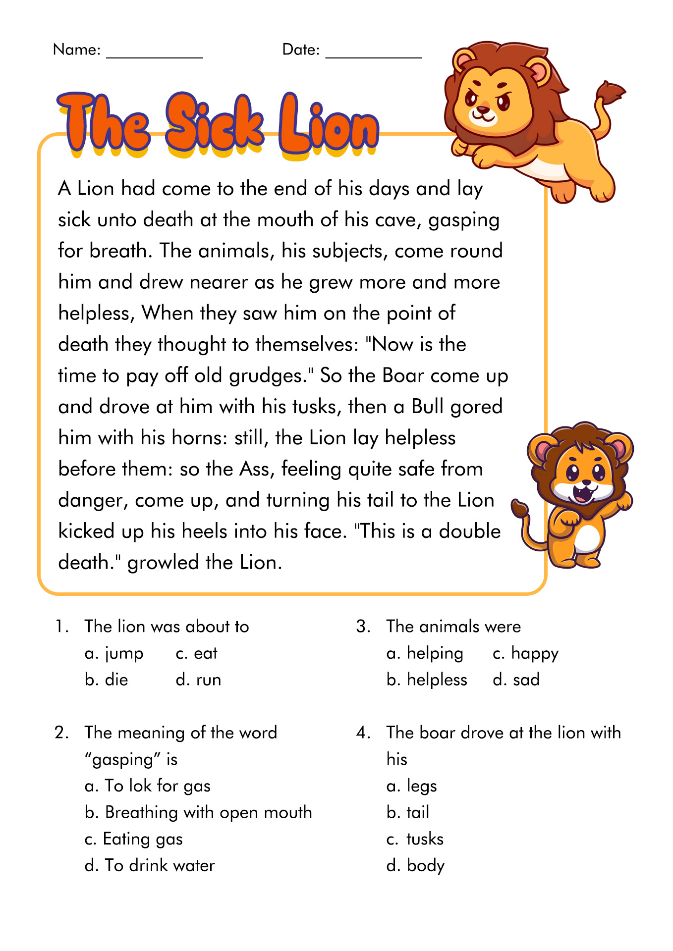 Reading Comprehension Worksheets Grade 5