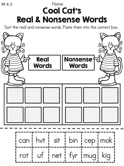 Real Nonsense Word Sort Worksheet Image