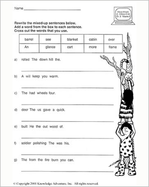 Scrambled Sentences Worksheets