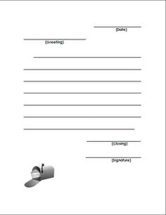 Second Grade Letter-Writing Template Image