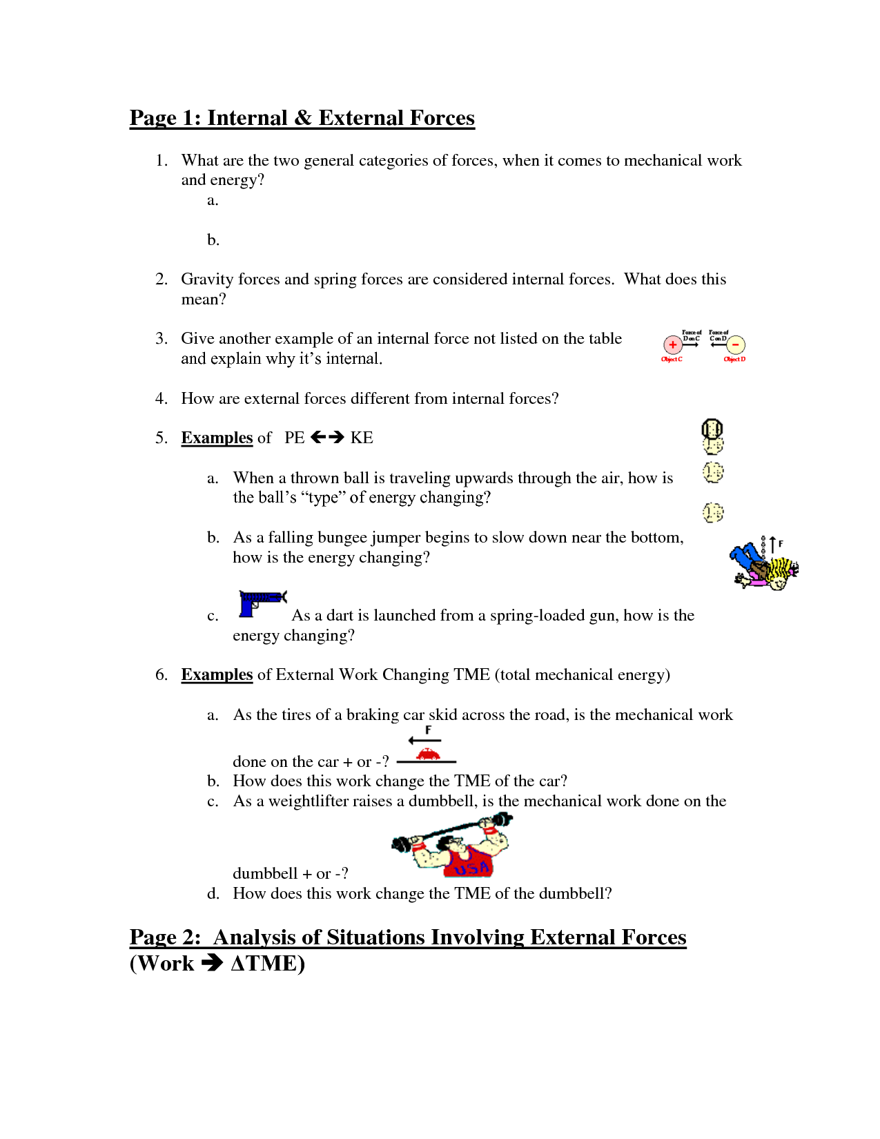 Work Energy Physics Worksheet with Answers Image