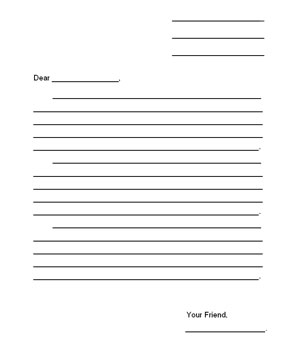 Writing Friendly Letter Template Image