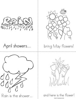April Showers Bring May Flowers Coloring Book Image Image
