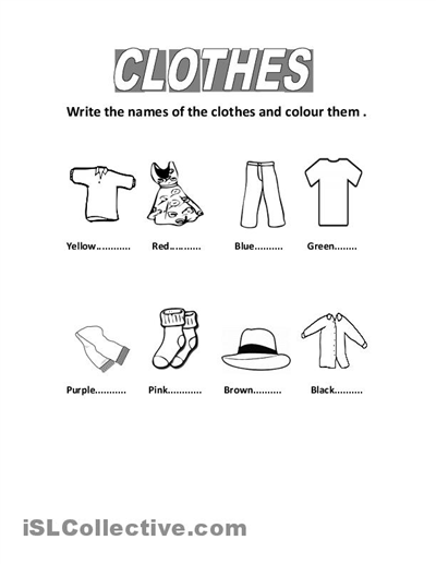 Clothes Worksheets Kindergarten Image