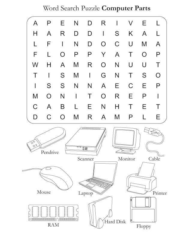 Computer Parts Word Search Puzzle Image