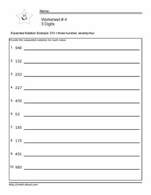 Expanded Notation Worksheets Image