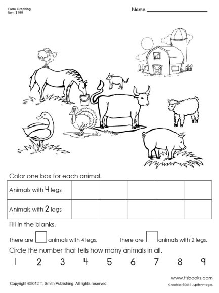 Farm Animal Graph Worksheet