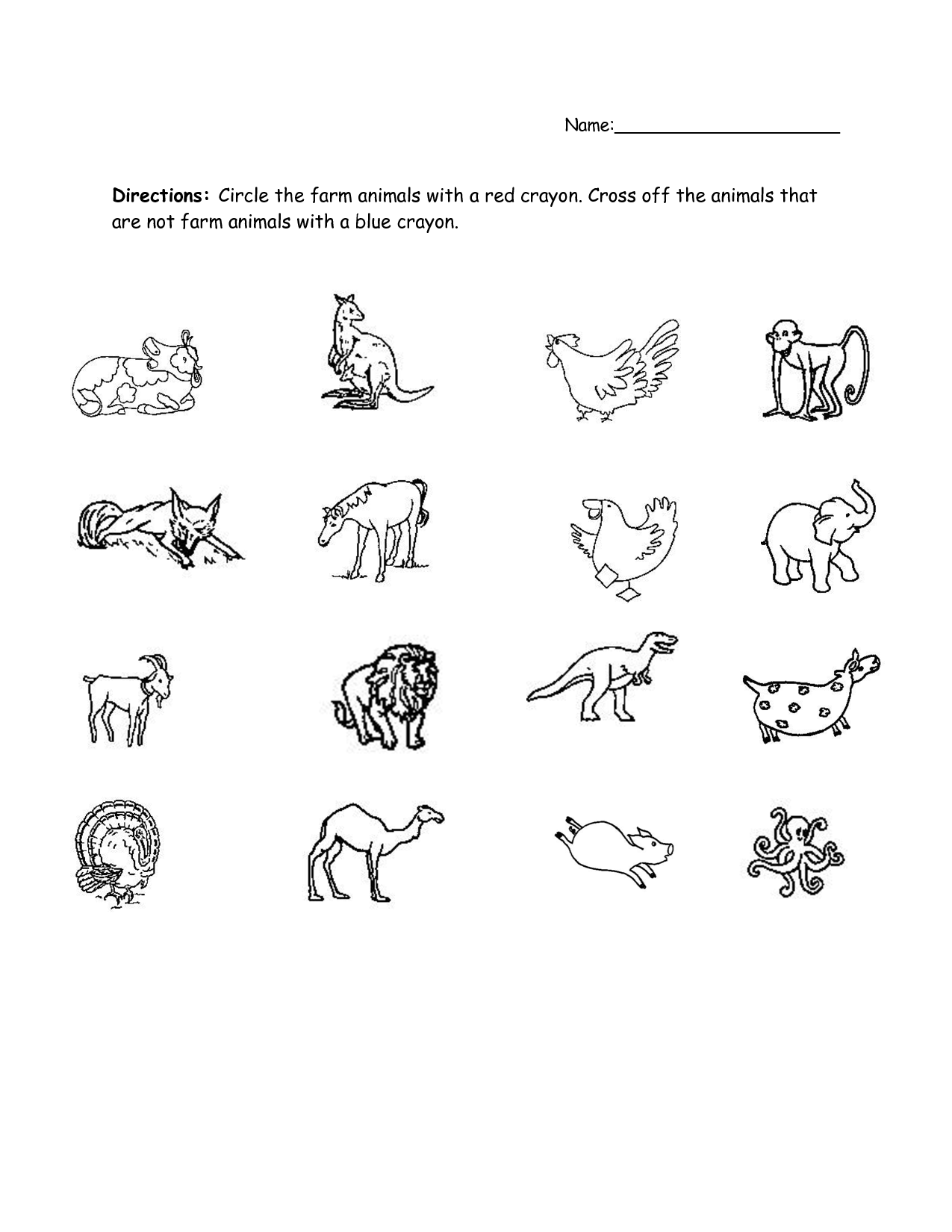 Farm Animals Math Preschool Worksheets