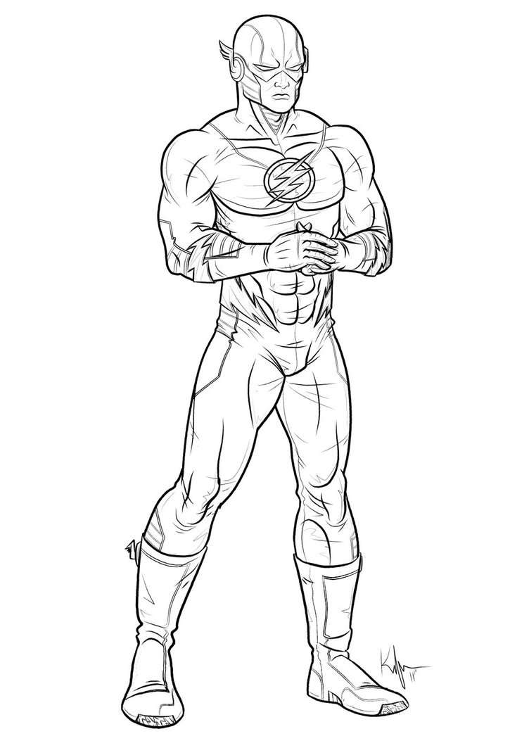 Flash Superhero Coloring Pages Image