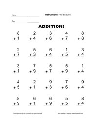 Free Printable 1st Grade Math Worksheets Image