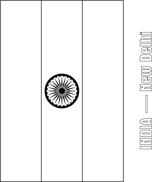 India Flag Coloring Page Image