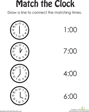 Preschool Clock Worksheet