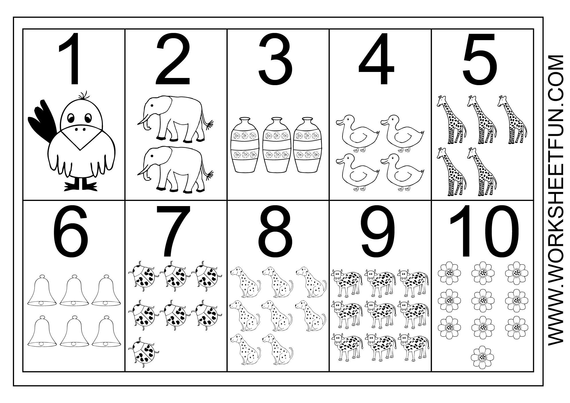 Kindergarten Number Worksheets 1 10 Image