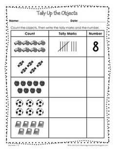 Kindergarten Tally Mark Worksheets Image