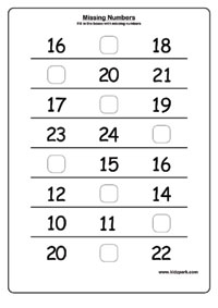 Missing Number Worksheet Image