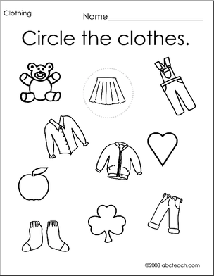 Preschool Worksheets Clothes Image