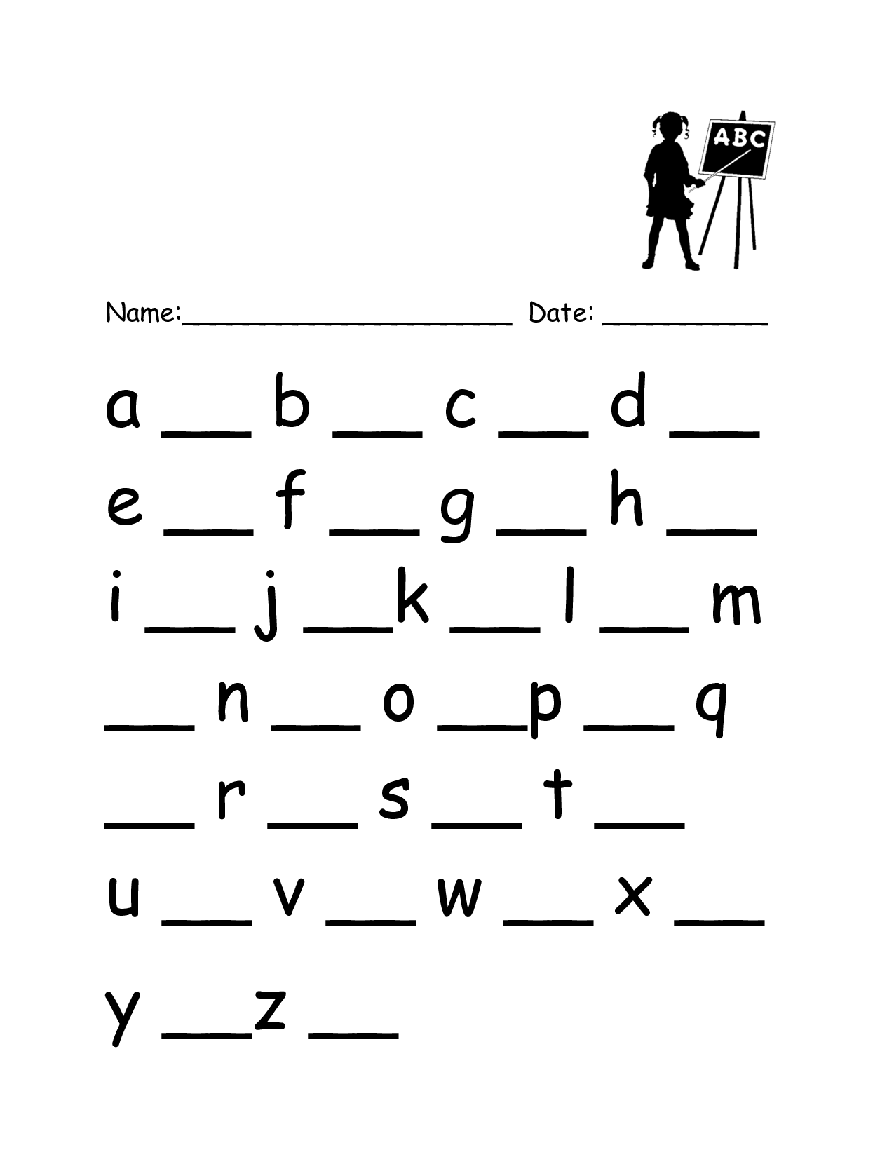 Printable Lowercase Alphabet Letters Writing Image