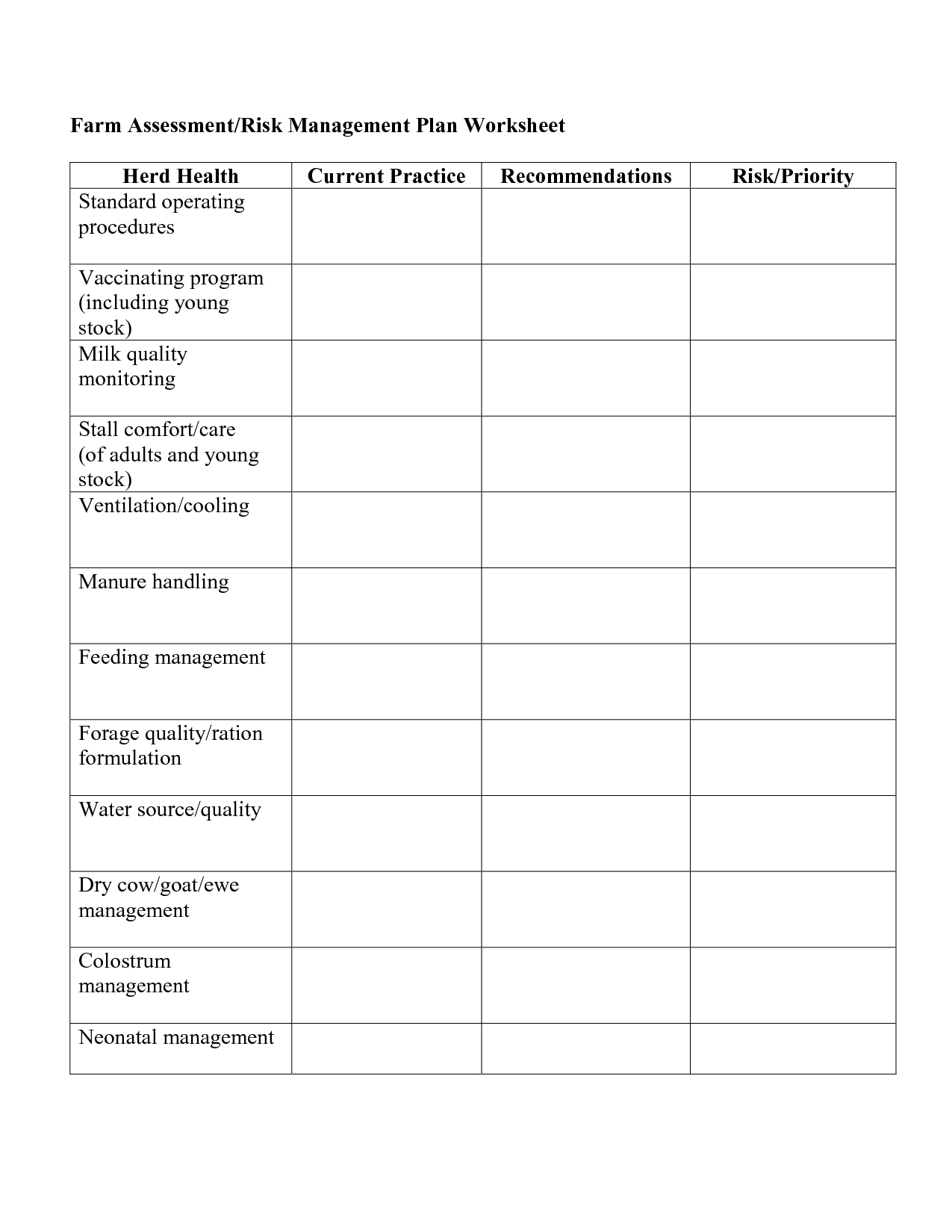 12 Priority Planning Worksheet