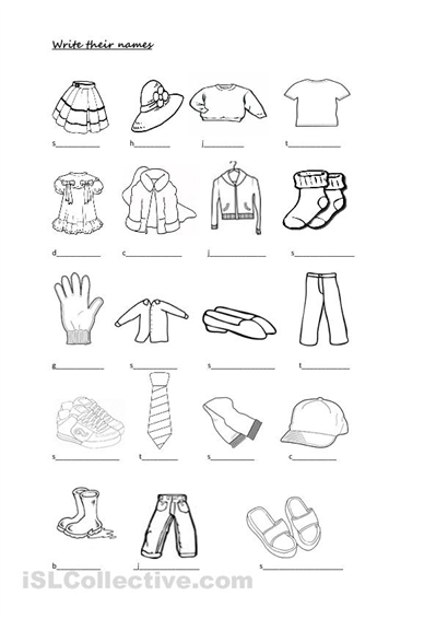 Spanish Clothing Worksheets Free Image