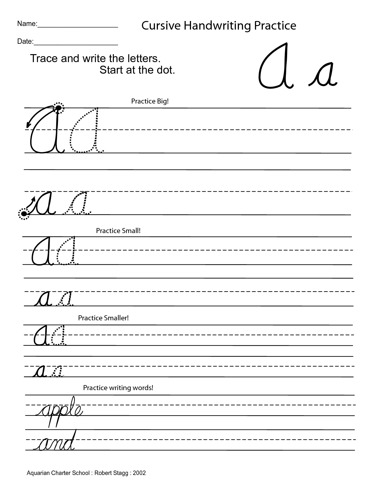 Trace Cursive Letters Worksheet Image