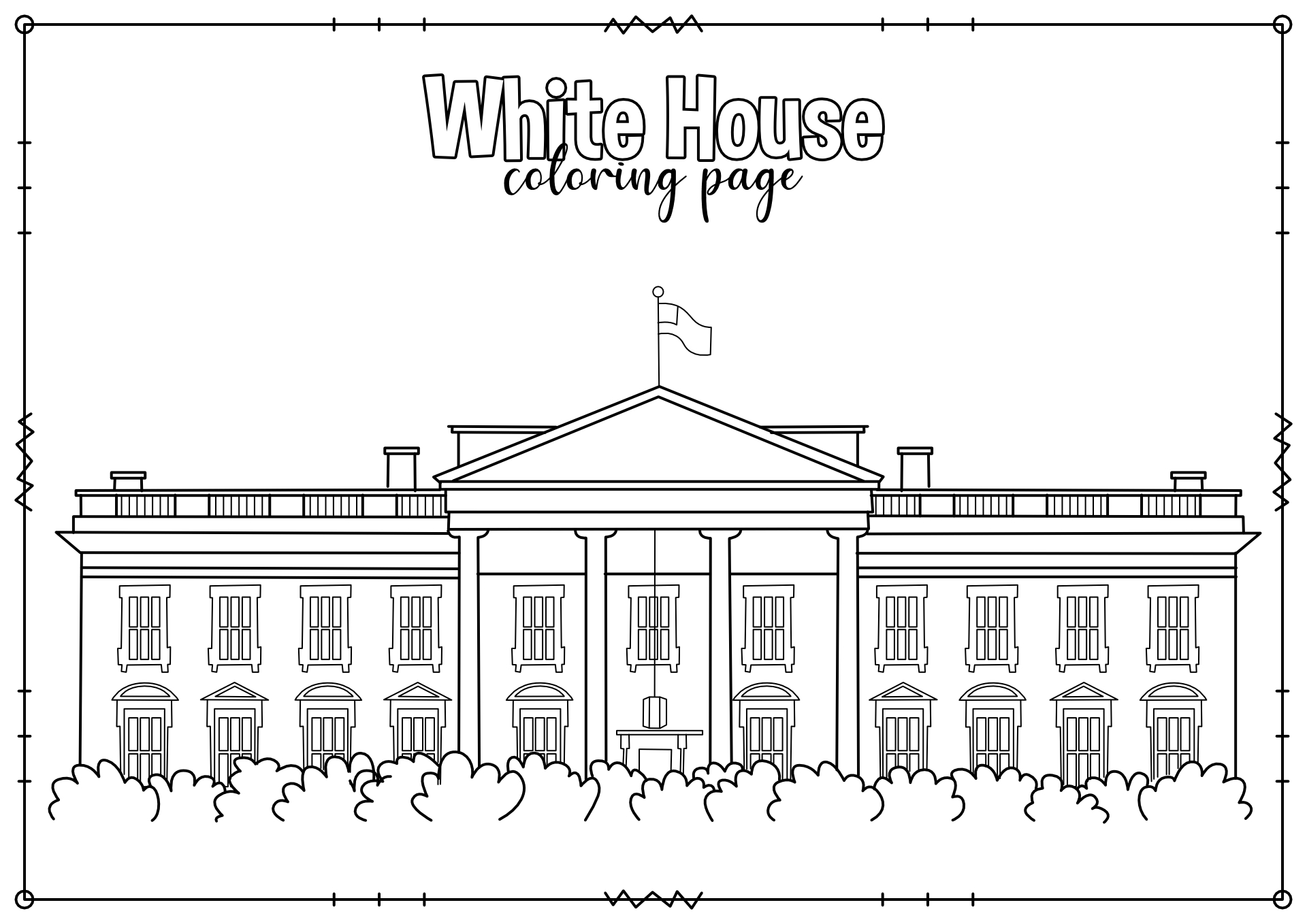 White House Coloring Page Printable